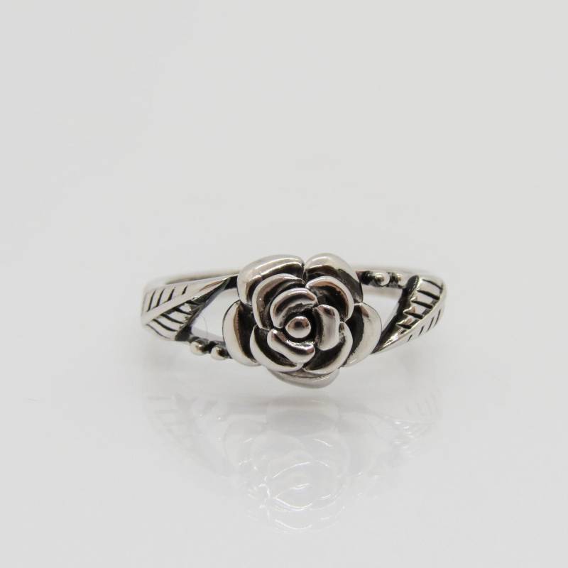 Rose Blume Ring Größe 7, Sterling Silber von wandajewelry2013