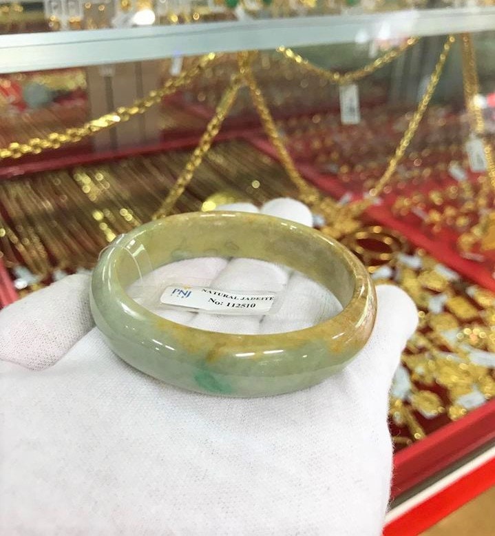 Transluzente Natürlicher Honig Orange, Jadeit Jade Vintage Armreif Armband 58, 1 Mm von wandajewelry2013