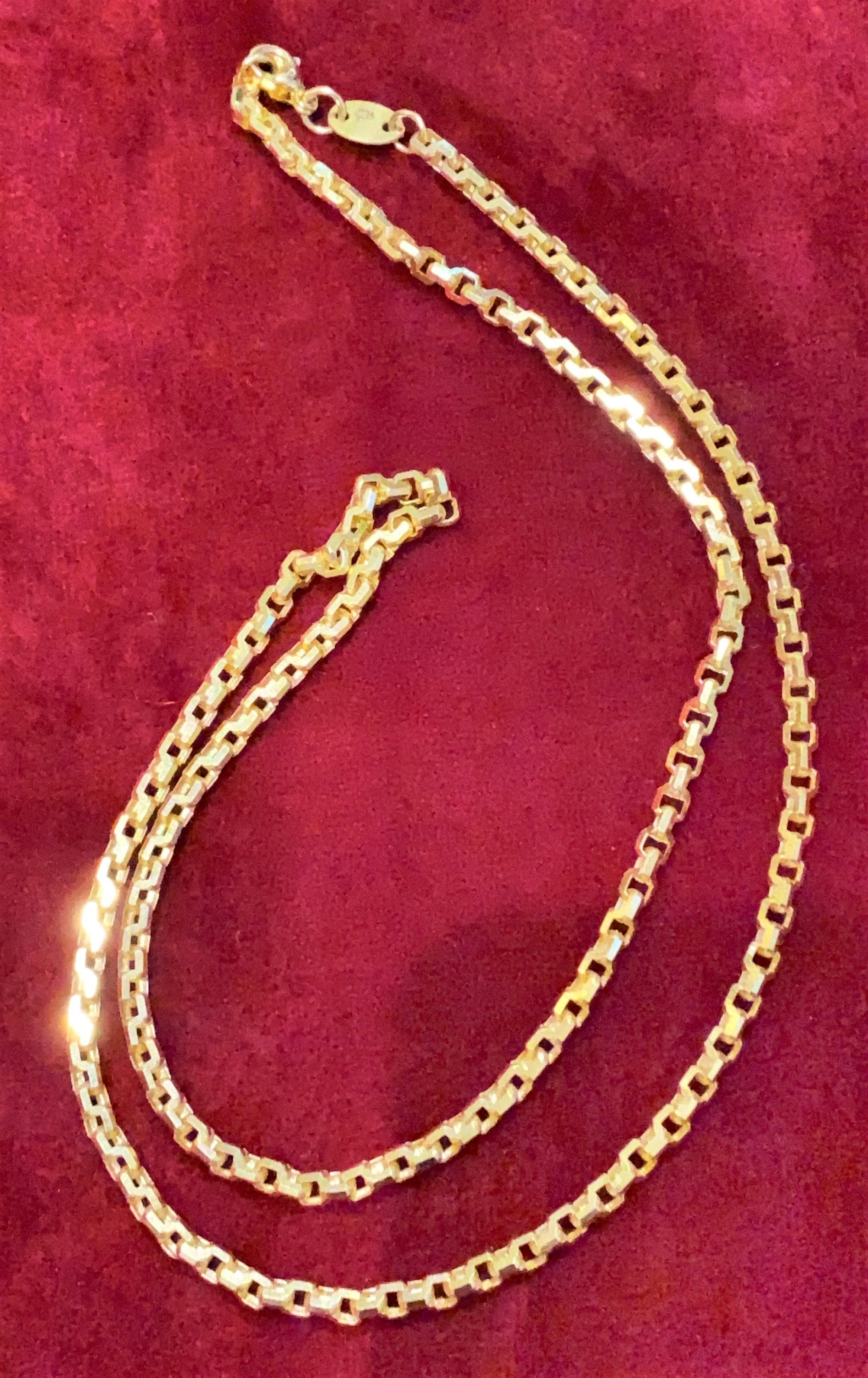 Vintage 15K 610 Massives Gelbgold Ankerkette Gliederkette 23'' von wandajewelry2013