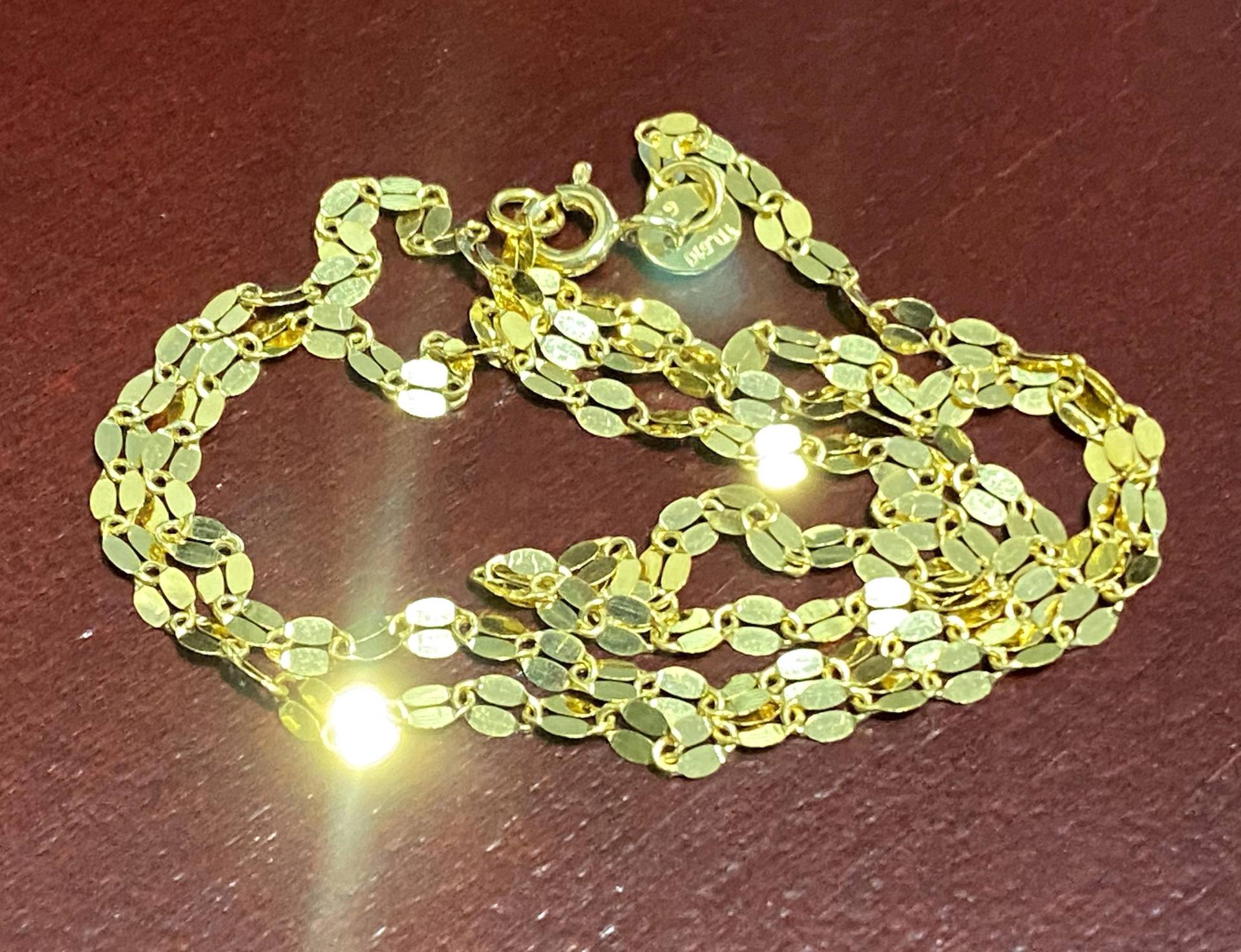 Vintage 15K 610 Solid Gelbgold Gliederkette Halskette 17 "' Länge von wandajewelry2013