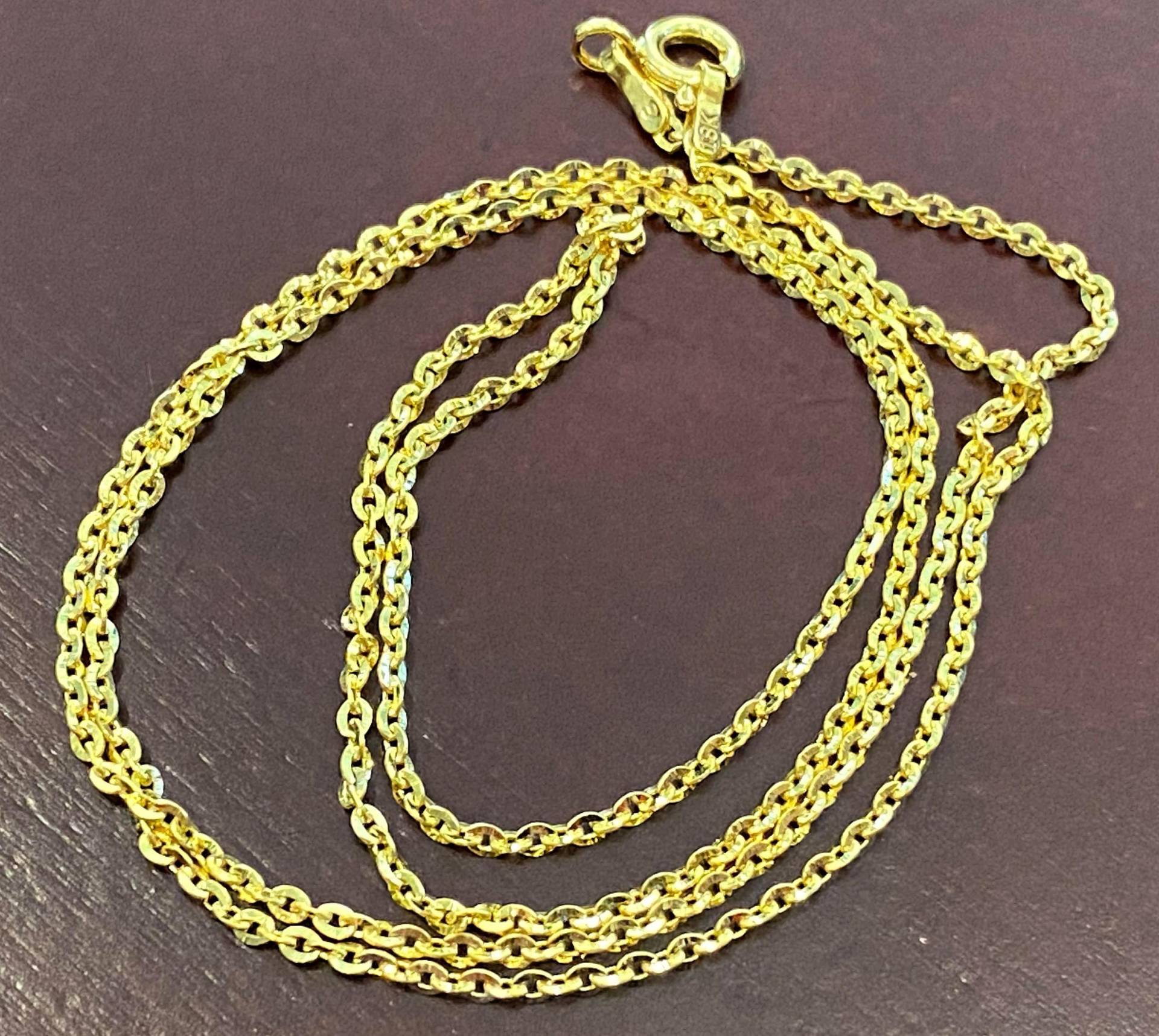 Vintage 18K Gelbgold Gliederkette Halskette 18 "' Länge von wandajewelry2013