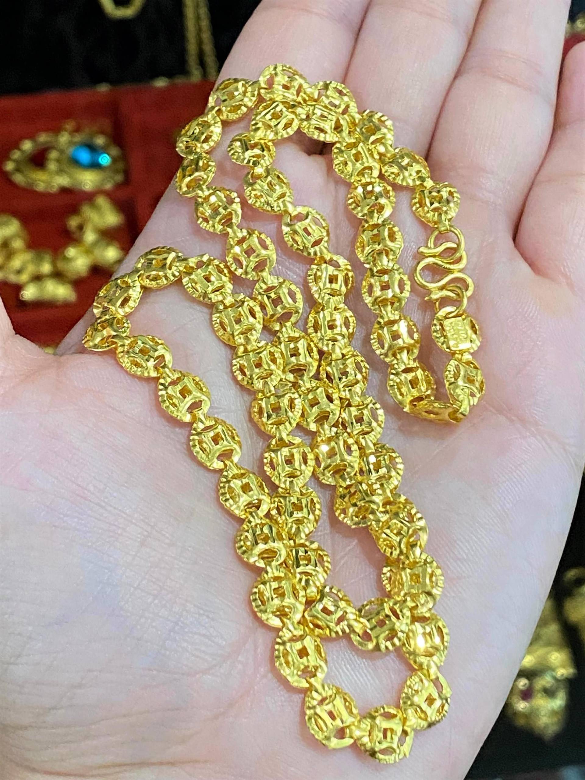 Vintage 24K 980Er Reines Gold Geld Münze Gliederkette 20 "' von wandajewelry2013