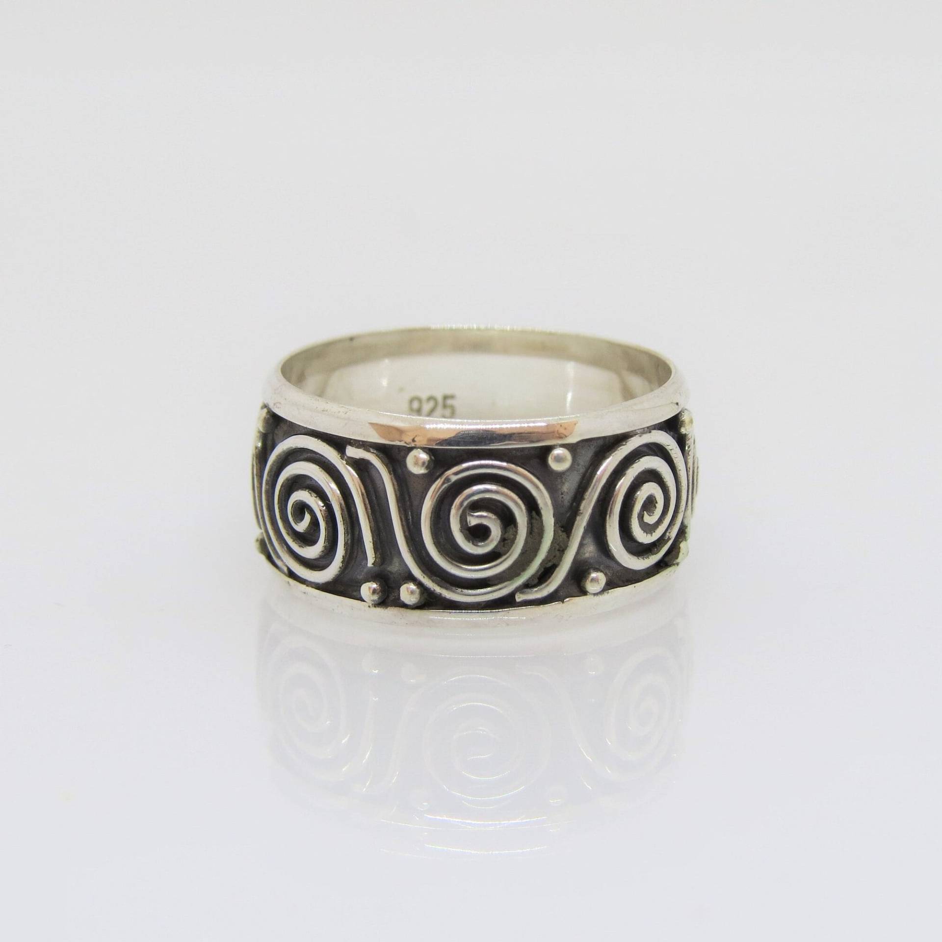 Vintage Bali Bandring Größe 8, Silber Gedreht, 8 von wandajewelry2013