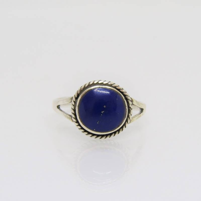 Vintage Bali Sterling Silber Lapis Lazuli Kuppel Ring Größe 7 von wandajewelry2013