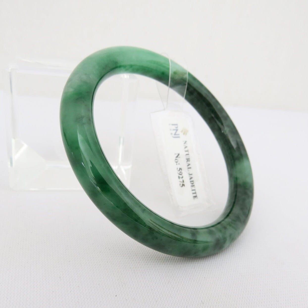 Vintage Durchscheinend Natürliche Dunkelgrün, Grün Jadeit Jade Armreif 50, 6 Mm von wandajewelry2013