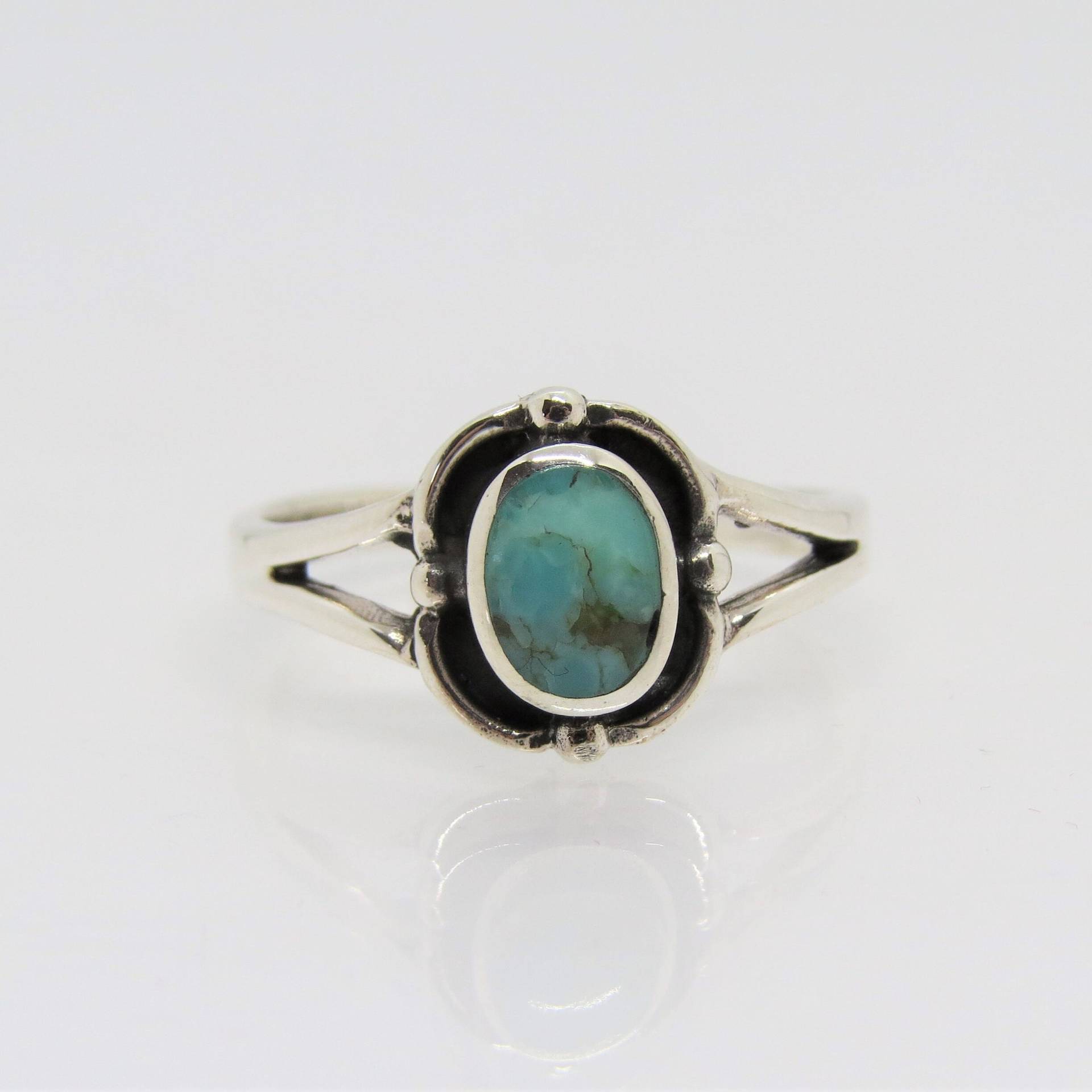 Vintage Southwestern Sterling Silber Türkis Ring Größe 23 von wandajewelry2013