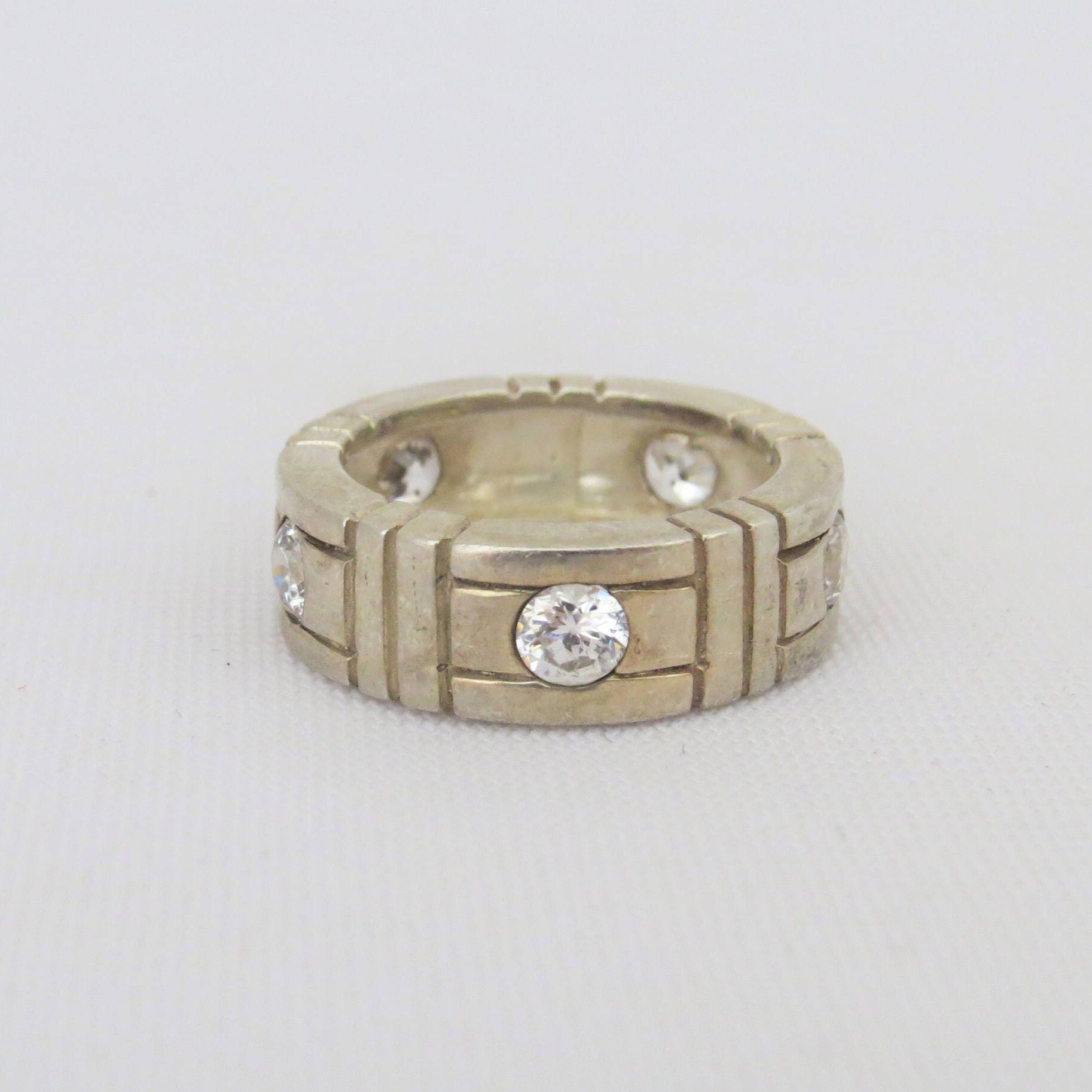 Vintage Sterling Silber Bandring Größe 52 von wandajewelry2013