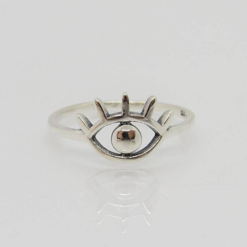Vintage Sterling Silber Evil Eye Ring Größe 10 von wandajewelry2013