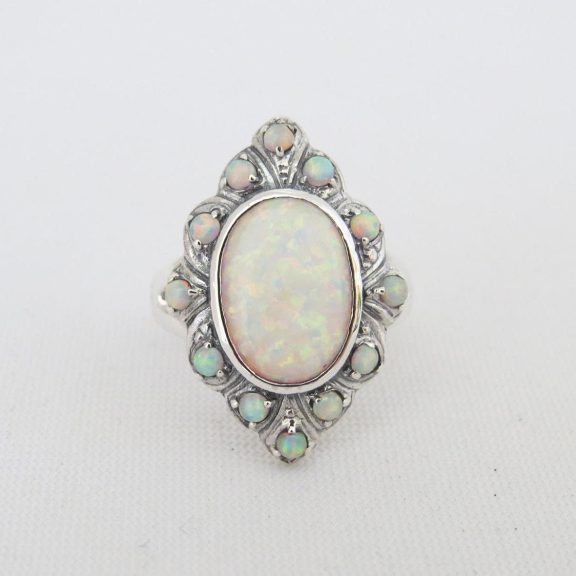 Vintage Sterling Silber Feuer Opal Ring Größe 8 von wandajewelry2013