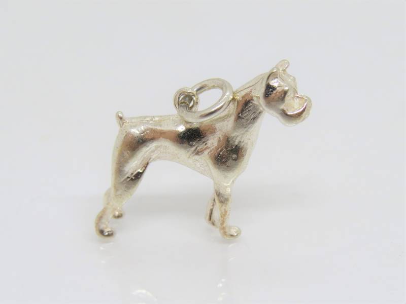 Vintage Sterling Silber Hund Charm Anhänger von wandajewelry2013