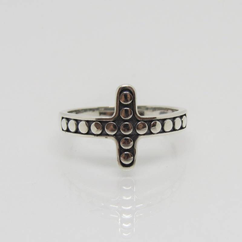 Vintage Sterling Silber Kreuz Punkte Ring Größe 9 von wandajewelry2013