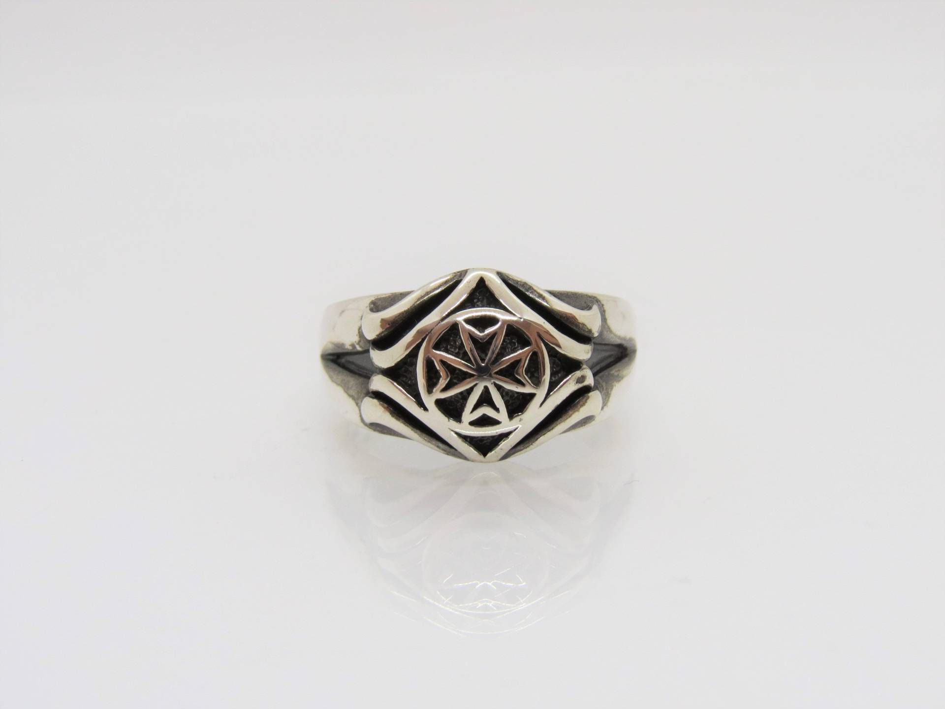 Vintage Sterling Silber Unisex Kreuz Kuppel Ring Größe 8 von wandajewelry2013
