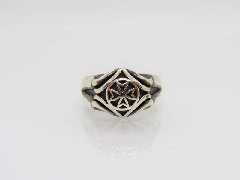 Vintage Sterling Silber Unisex Kreuz Kuppel Ring Größe 8 von wandajewelry2013
