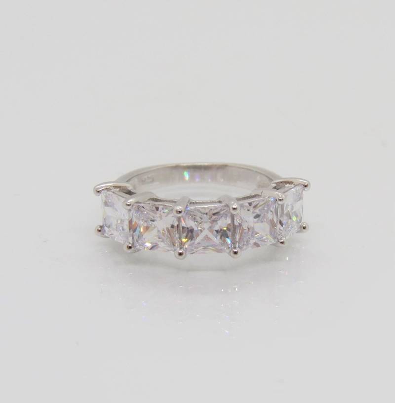 Vintage Sterling Silber Weißer Topas Ring Größe 8 von wandajewelry2013