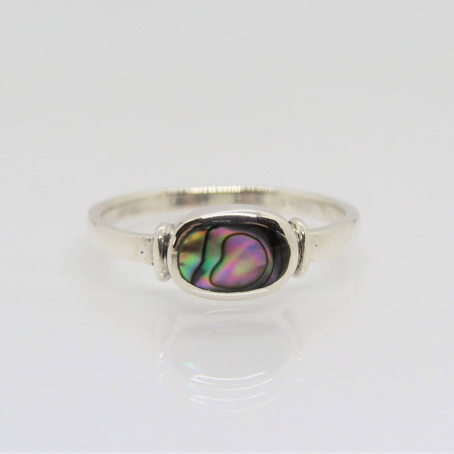 sterling Silber Abalone Ring Größe 17 von wandajewelry2013