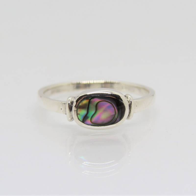 sterling Silber Abalone Ring Größe 7 von wandajewelry2013