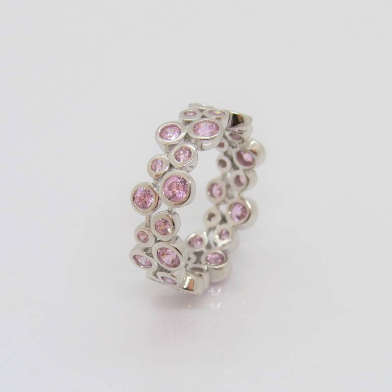 sterling Silber Rosa Saphir Ehering Größe 7 von wandajewelry2013