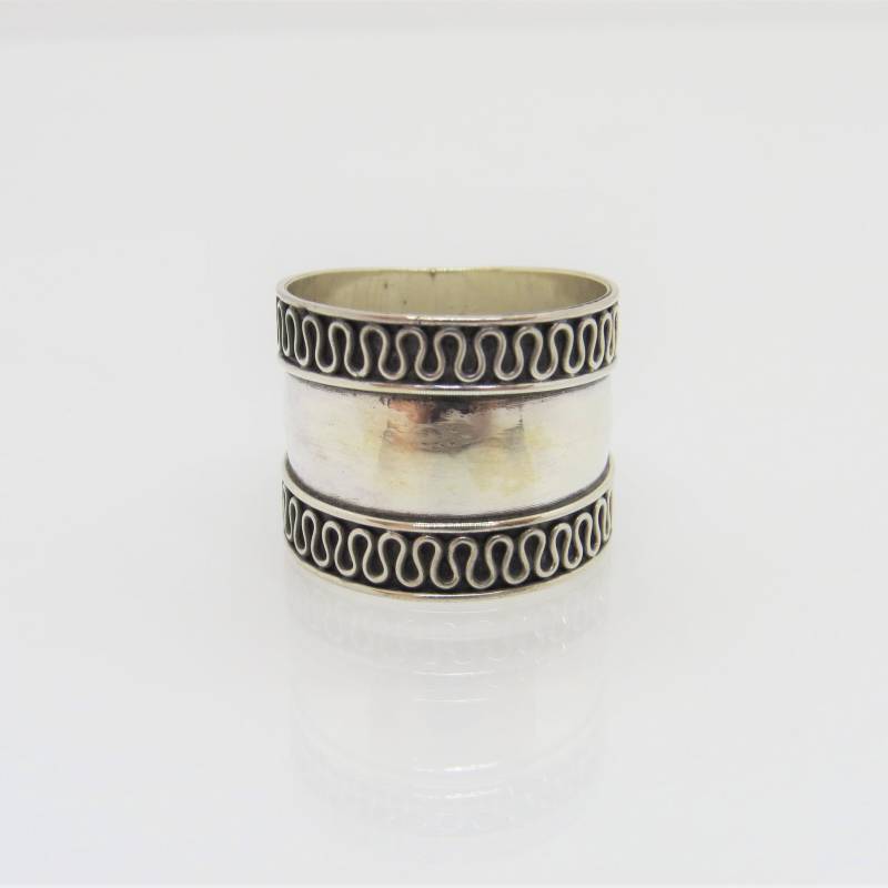 sterling Silber Swirly Band Ring Größe 23 von wandajewelry2013