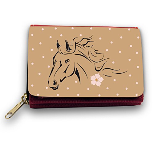 Portemonnaie Geldbörse Brieftasche in rot mit Pferd Pferden Pferdegeldbörse portemonnaie mit Pferden gk23 von ilka parey wandtattoo-welt