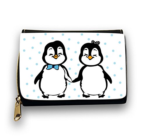 Portemonnaie Geldbörse Brieftasche schwarz mit Pinguinen Pinguin Mädchengeldbörse gk21 von ilka parey wandtattoo-welt