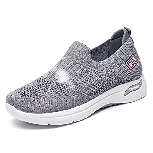 Herren Damen Diabetikerschuhe Leichte Breite Slip-On Wanderschuhe Orthopädische Sandalen Bei Plantarfasziitis Atmungsaktive Schuhe für ältere Menschen Ödeme Arthritis Geschwollene Füße,Grey b,38 von wangdahua