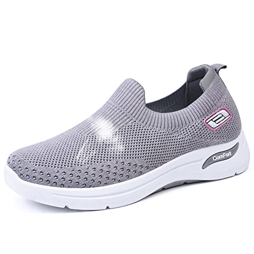 Herren Damen Diabetikerschuhe Leichte Breite Slip-On Wanderschuhe Orthopädische Sandalen Bei Plantarfasziitis Atmungsaktive Schuhe für ältere Menschen Ödeme Arthritis Geschwollene Füße,Grey a,39 von wangdahua