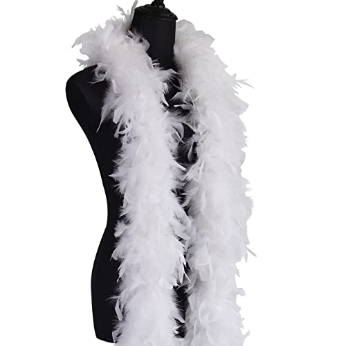 wangruida 1,8 m 90 g weiß Chandelle Boa Truthahnfedern. für Tanzen Hochzeit Basteln Party Kostüm Dekoration von wanruida