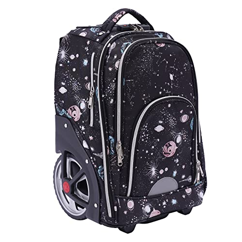 wanwanper Trolley Rucksack, Reise Rucksack mit Rädern, Rolling Laptop-Taschen, Kofferrucksack Kabinentasche mit Rädern Trolley-Rucksack Business Tasche für Reisen/Männer/Frauen, 33 * 25 * 49cm (Grau) von wanwanper