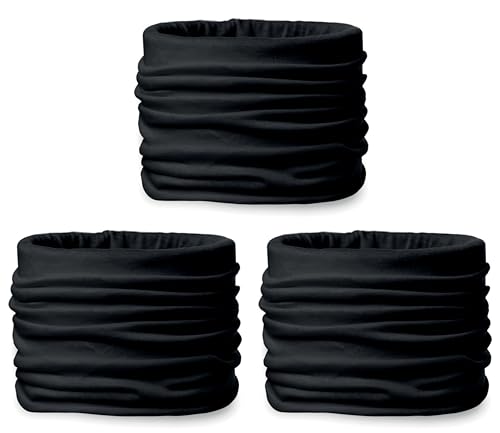 ware-direkt Multifunktionstuch 3 Stück Schwarz Sport Outdoor Loop Schal Schlauchschal von ware-direkt