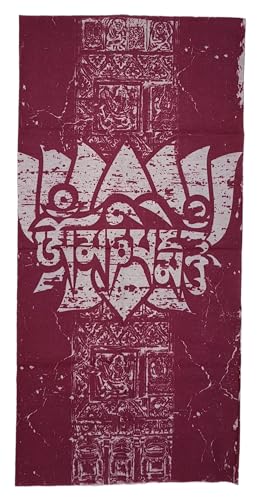ware-direkt Multifunktionstuch Damen Herren Loop Schal Halstuch Schlauchschal (Buddha Bordeaux) von ware-direkt