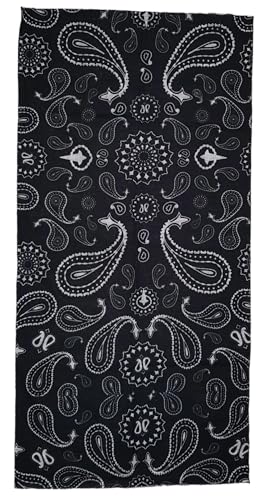 ware-direkt Multifunktionstuch Damen Herren Loop Schal Halstuch Schlauchschal (Paisley Schwarz) von ware-direkt