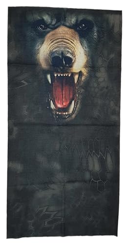 ware-direkt Schlauchschal Multifunktionstuch Loop Schal Halstuch Damen Herren Outdoor Sport Atmungsaktiv Elastisch (Bär) von ware-direkt