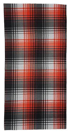 ware-direkt Schlauchschal Multifunktionstuch Loop Schal Halstuch Damen Herren Outdoor Sport Atmungsaktiv Elastisch (Kariert Schwarz Rot) von ware-direkt