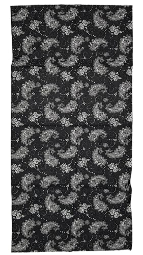 ware-direkt Schlauchschal Multifunktionstuch Loop Schal Halstuch Damen Herren Outdoor Sport Atmungsaktiv Elastisch (Paisley Schwarz 4) von ware-direkt