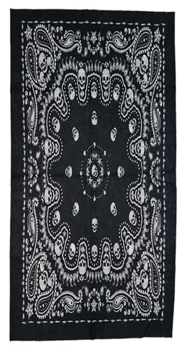 ware-direkt Schlauchschal Multifunktionstuch Loop Schal Halstuch Damen Herren Outdoor Sport Atmungsaktiv Elastisch (Skull Paisley) von ware-direkt