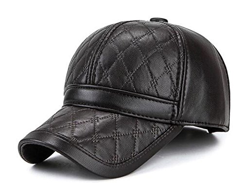 warenplus2014 Kunstledermütze mit Ohrenschutz für Herren (Mütze), schwarz von warenplus2014