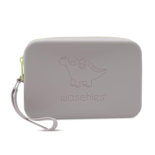 waschies Travel Bag für Babys und Kinder, die perfekte Aufbewahrung für unterwegs, erhältlich, elastisch weich, wasserabweisend & waschbar (Grey) von waschies