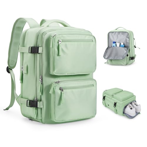 wassdins Groß Reiserucksack Damen Herren, 45x30x20 Handgepäck Rucksack Ryanair 15.6 Zoll Laptop Travel Backpack Women, Carry-Ons Flugzeug Rucksack Kabinengröße von wassdins