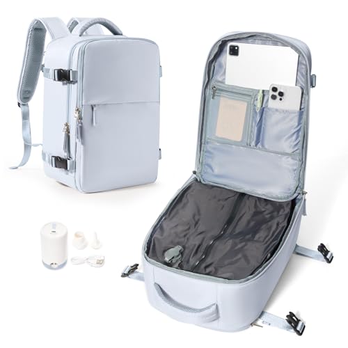 wassdins Vakuum Handgepäck Rucksack Airbag Rucksack mit Vakuumpumpe Reiserucksack Vakuum Rucksacks für Damen Herren Handgepäcktasche von wassdins
