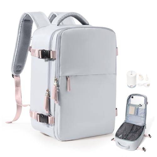 wassdins Vakuum Handgepäck Rucksack Airbag Rucksack mit Vakuumpumpe Reiserucksack Vakuum Rucksacks für Damen Herren Handgepäcktasche von wassdins