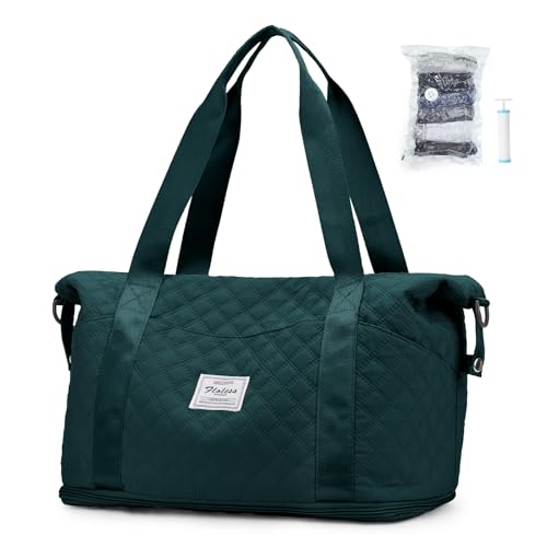 wassdins Vakuum Reisetasche mit Handpumpe Damen Handgepäck Tasche Sporttasche Weekender Bag Schwimmtasche Travel Duffle Bag Fitnesstasche Trainingstasche Krankenhaustasche von wassdins
