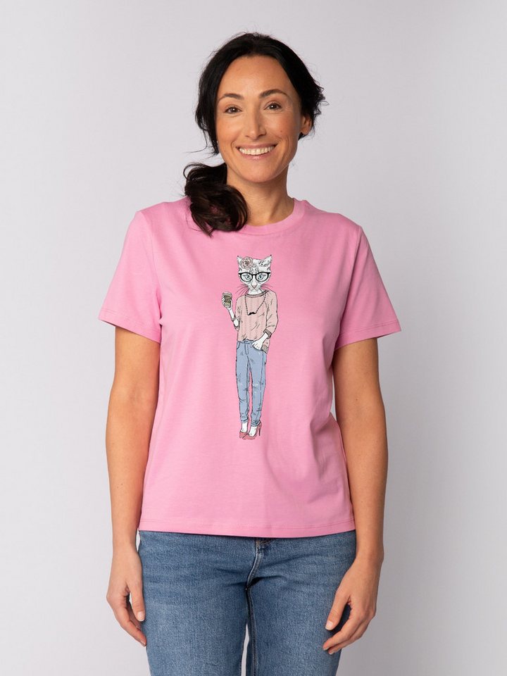 wat? Apparel T-Shirt Hipster Cat with Moustache von wat? Apparel