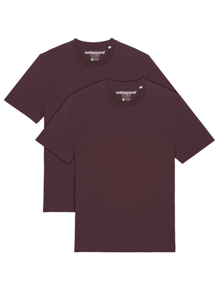 wat? Apparel T-Shirt 2er Multipack Bio Basic T-Shirt Red Brown von wat? Apparel