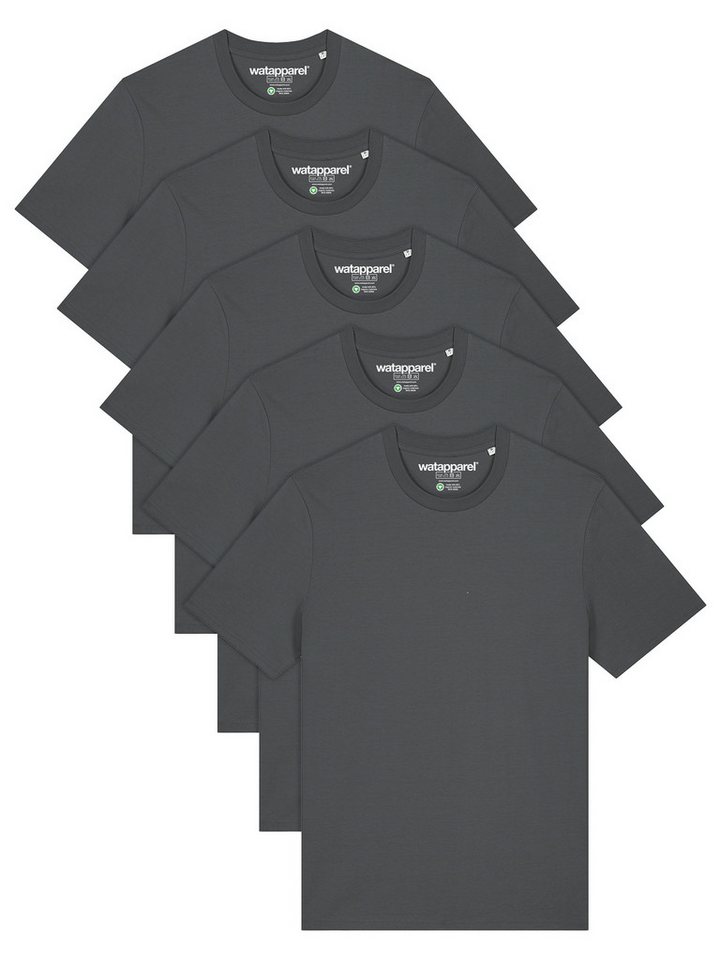 wat? Apparel T-Shirt 5er Multipack Bio Basic T-Shirt Anthracite von wat? Apparel