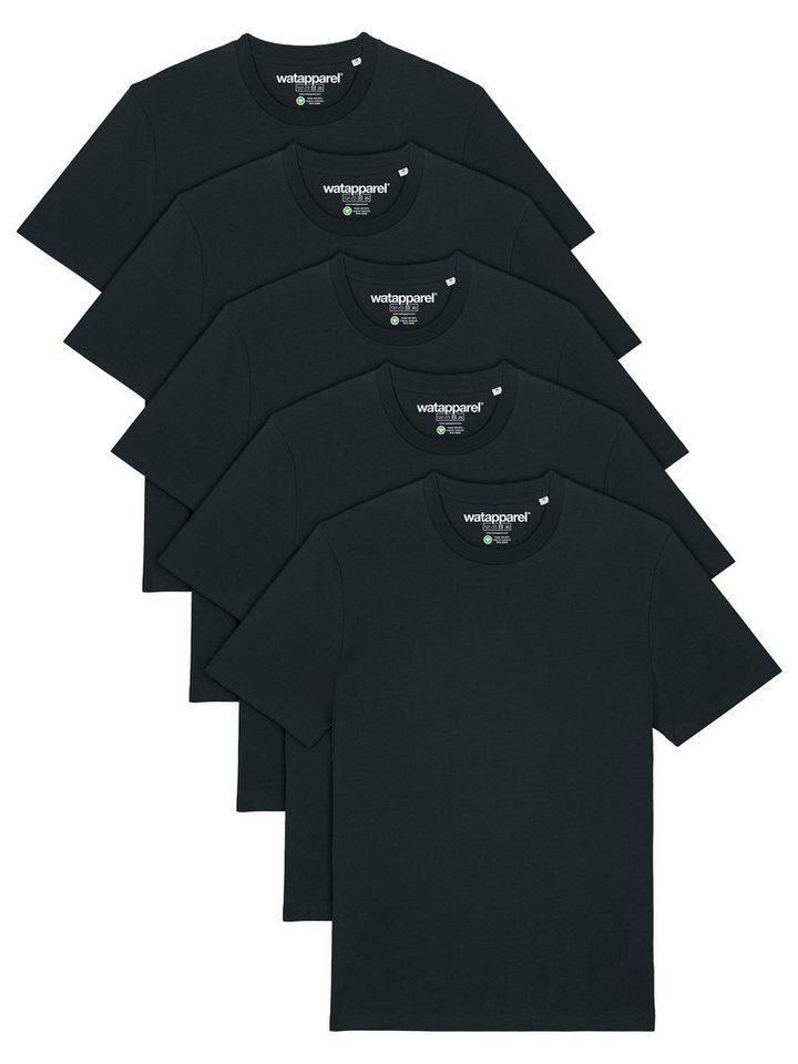 wat? Apparel T-Shirt 5er Multipack Bio Basic T-Shirt Black von wat? Apparel