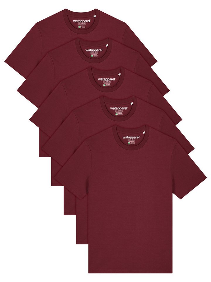 wat? Apparel T-Shirt 5er Multipack Bio Basic T-Shirt Burgundy wat? Apparel T-Shirt 5er Multipack Bio Basic T-Shirt Burgundy von wat? Apparel