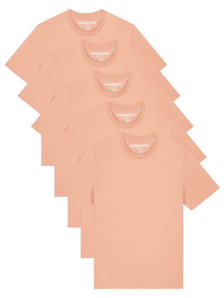 wat? Apparel T-Shirt 5er Multipack Bio Basic T-Shirt Fraiche Peche von wat? Apparel