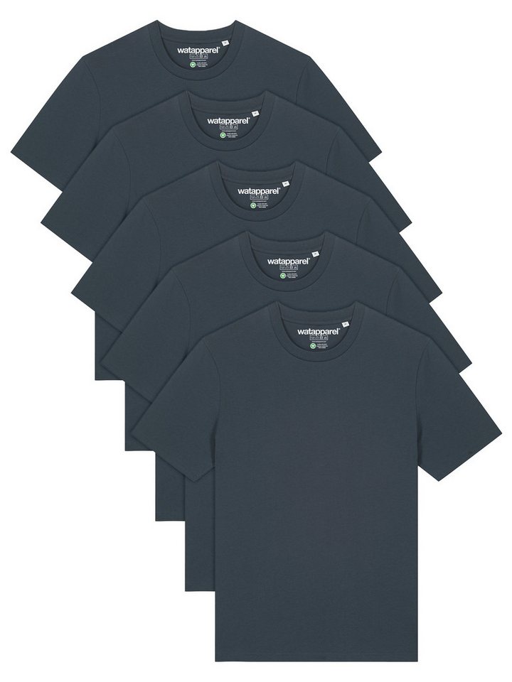 wat? Apparel T-Shirt 5er Multipack Bio Basic T-Shirt India Ink Grey von wat? Apparel