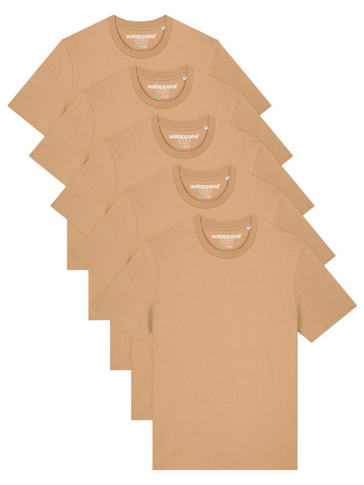 wat? Apparel T-Shirt 5er Multipack Bio Basic T-Shirt Latte von wat? Apparel