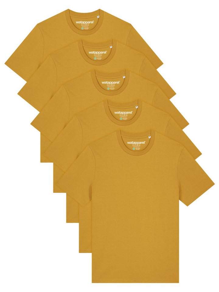 wat? Apparel T-Shirt 5er Multipack Bio Basic T-Shirt Ochre von wat? Apparel